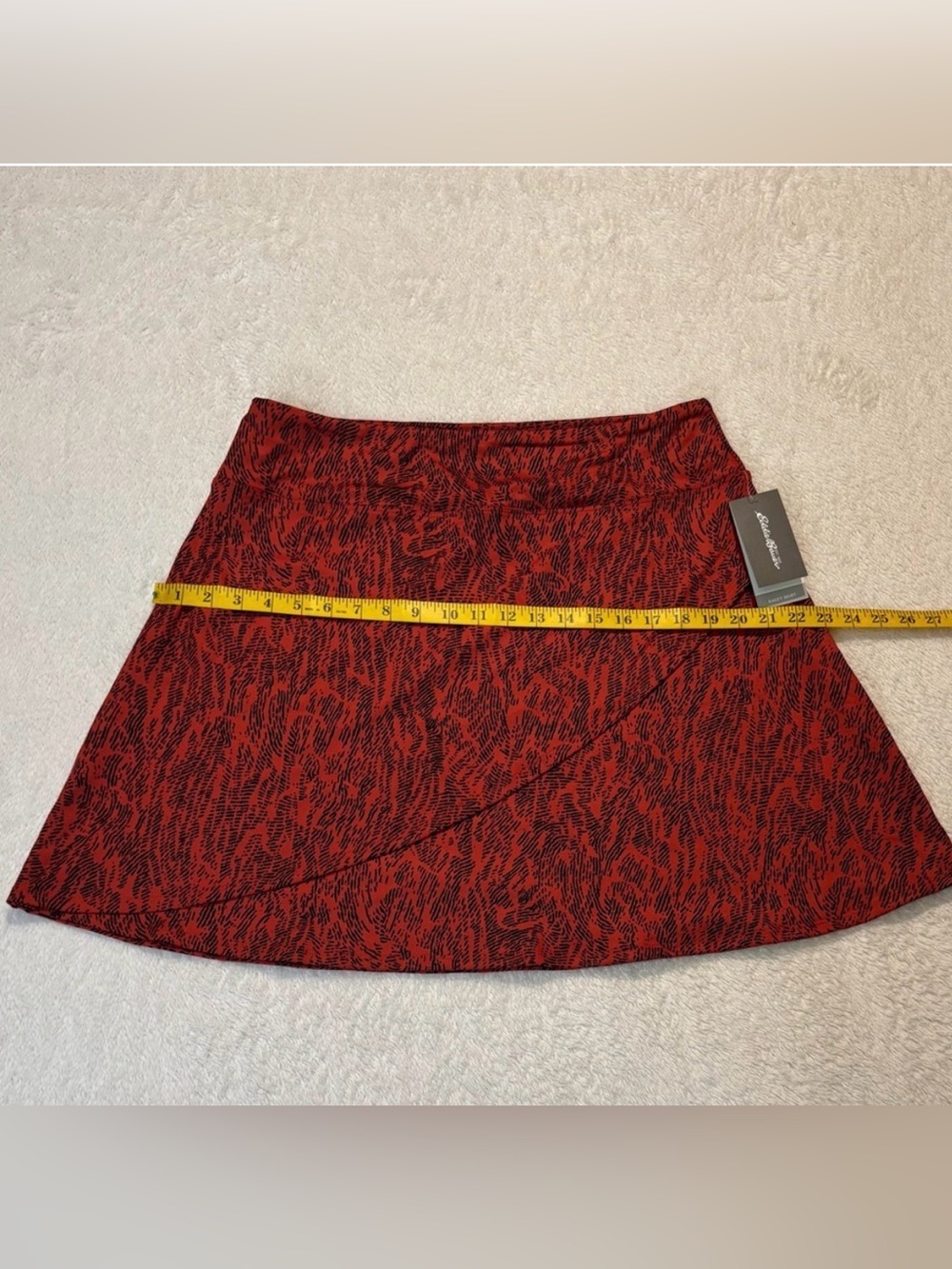 Eddie Bauer Kacey Pull On Skirt Cinnabar Imprint Size XL Orange Black New - Picture 6 of 9
